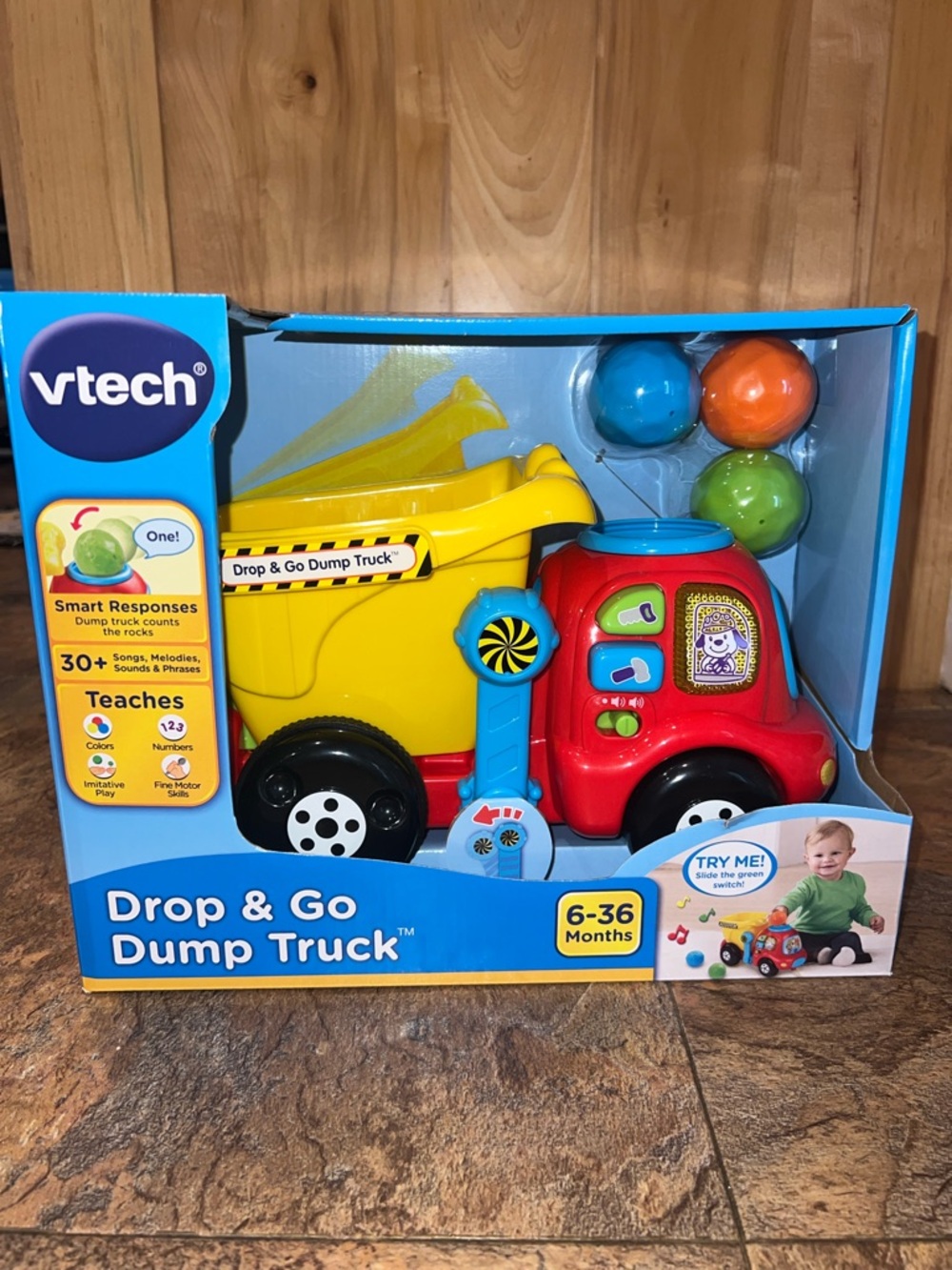 VTech Drop & Go Dump Truck Toy - Red & Yellow